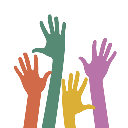 Raise Camden logo favicon of 4 hands reaching up