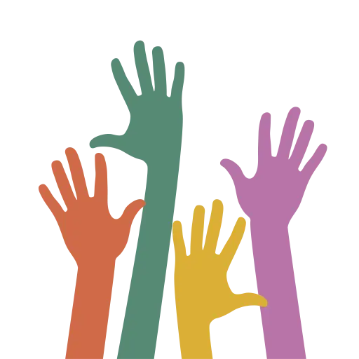 Raise Camden logo favicon of 4 hands reaching up